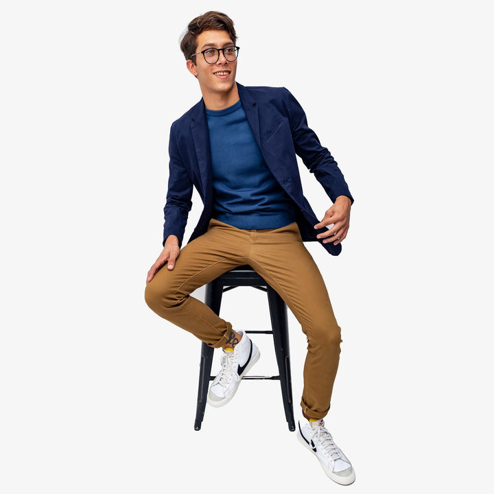 Saco de gabardina - azul marino