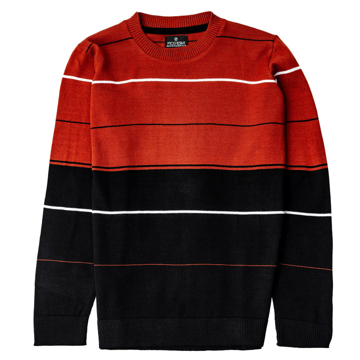 Suéter Tejido - Rayas ladrillo / negro