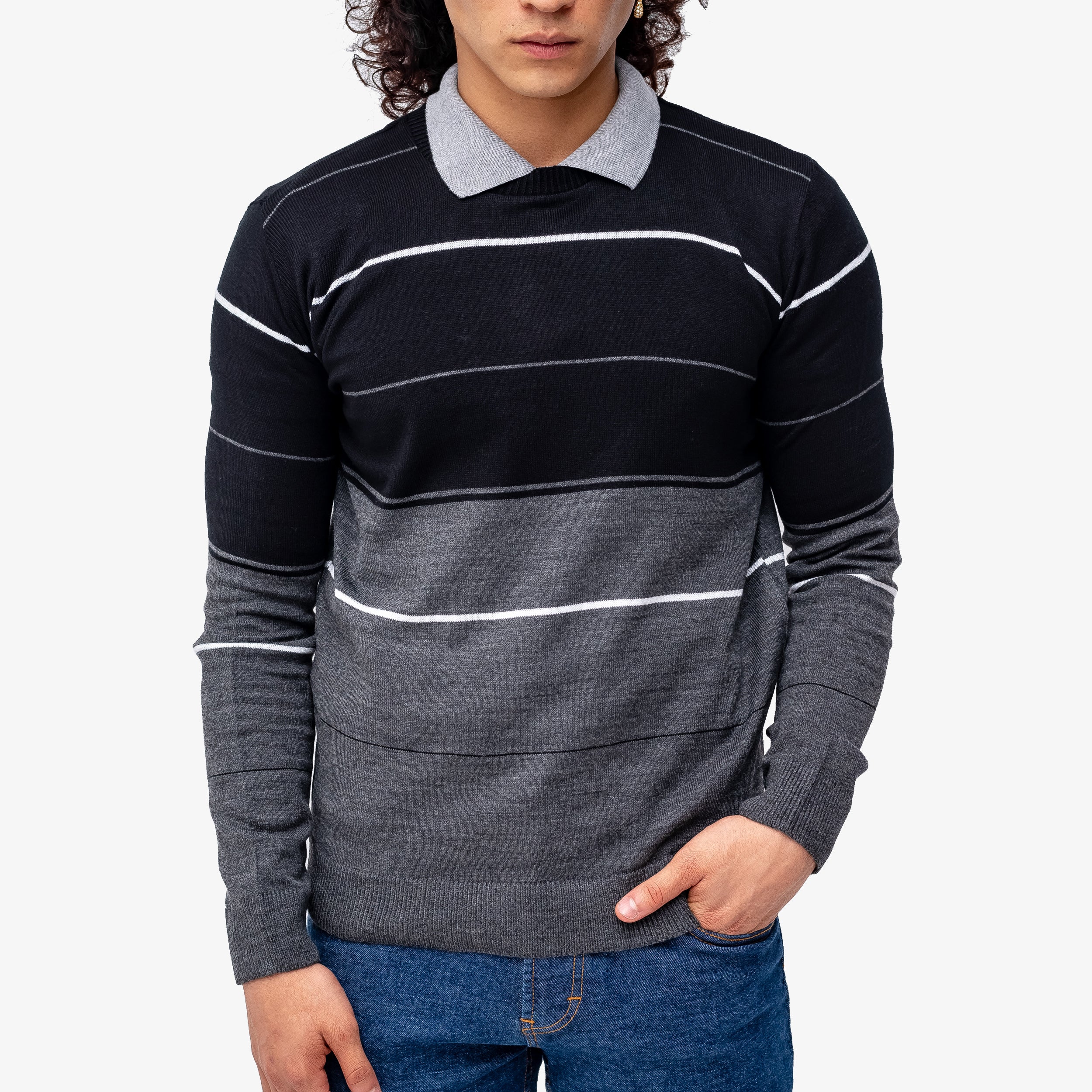 Sueter gris con negro hotsell