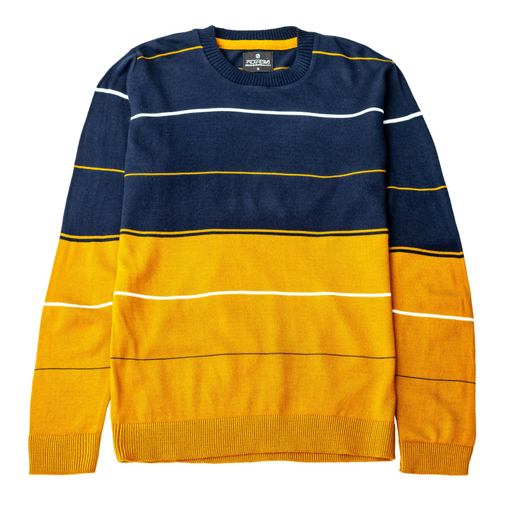 Suéter Tejido - Rayas azul / mostaza