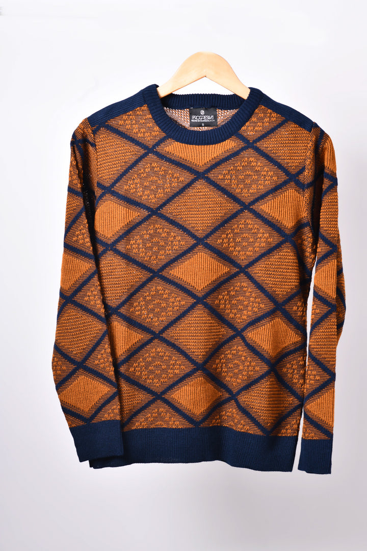 Suéter naranja - rombos