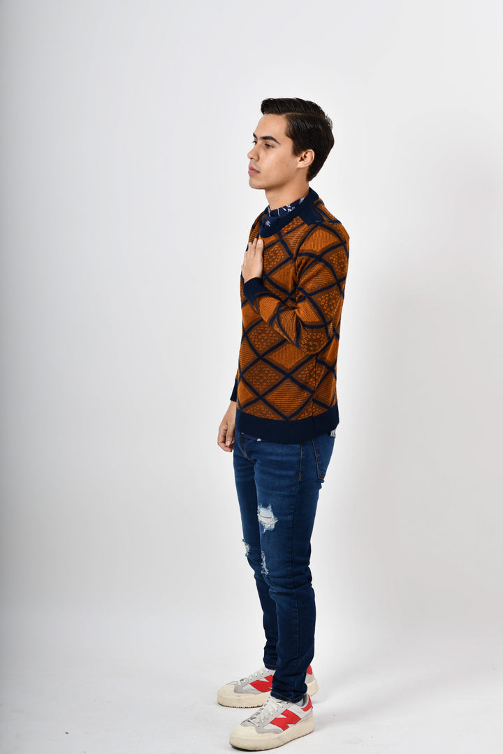 Suéter naranja - rombos