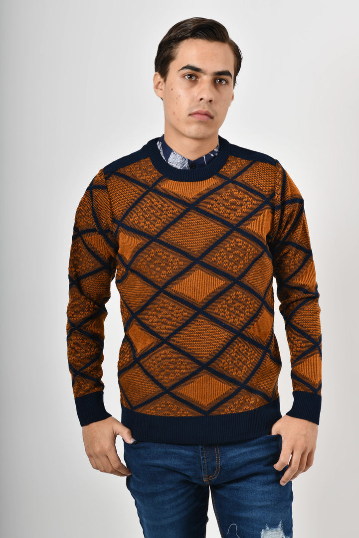 Suéter naranja - rombos