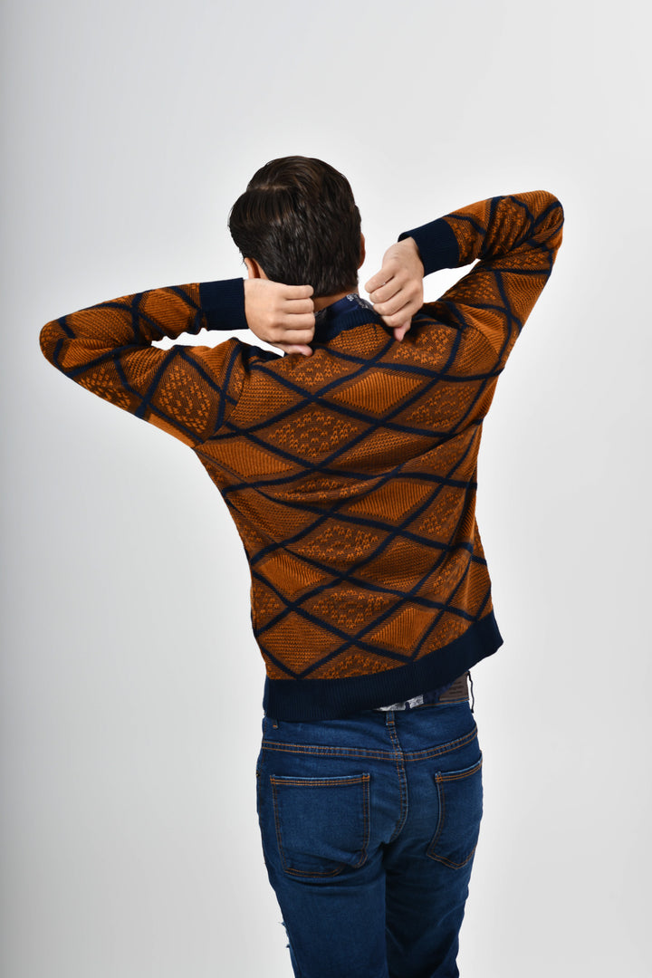 Suéter naranja - rombos