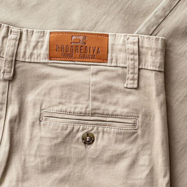 Pantalón de gabardina skinny - beige