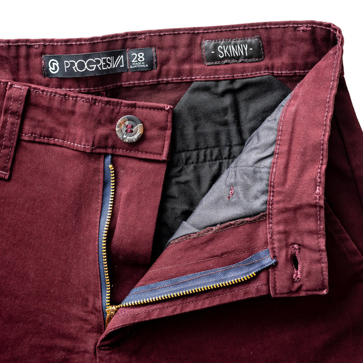 Pantalón  de gabardina skinny - corinto