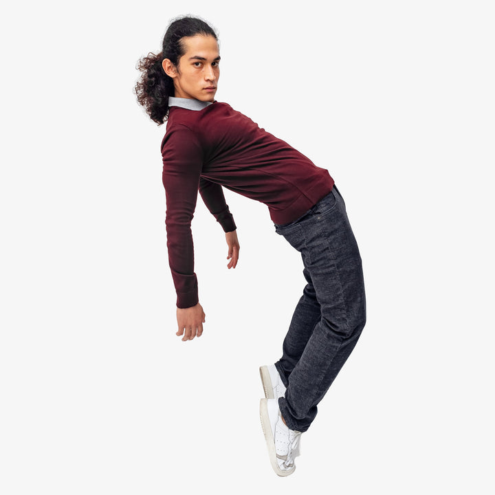 Suéter tejido - cuello redondo - corinto