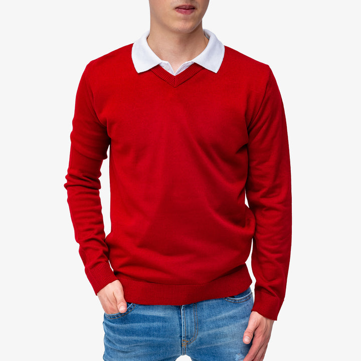 Suéter Rojo - cuello "V"