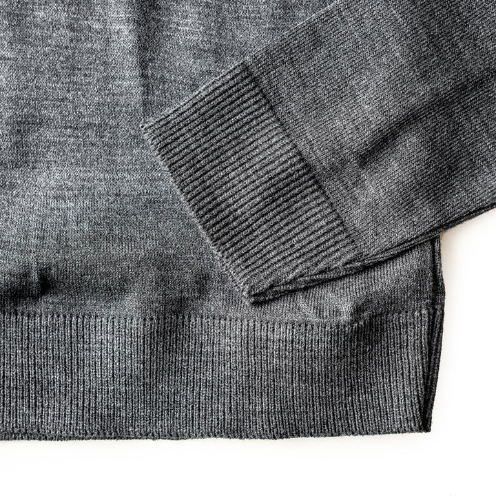 Suéter tejido - cuello V - gris oxford