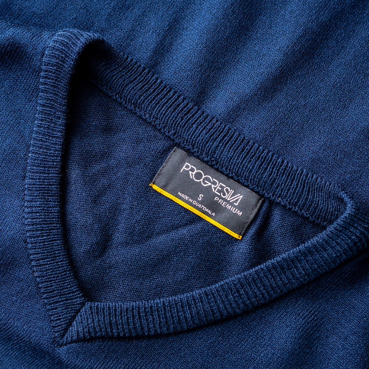 Suéter básico - cuello V - azul marino