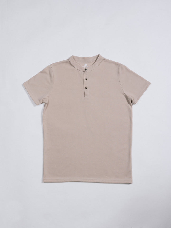 Polo cuello chino  - Beige