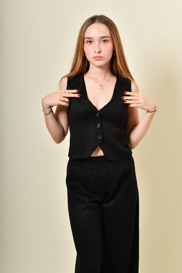 Chaleco Tejido - negro