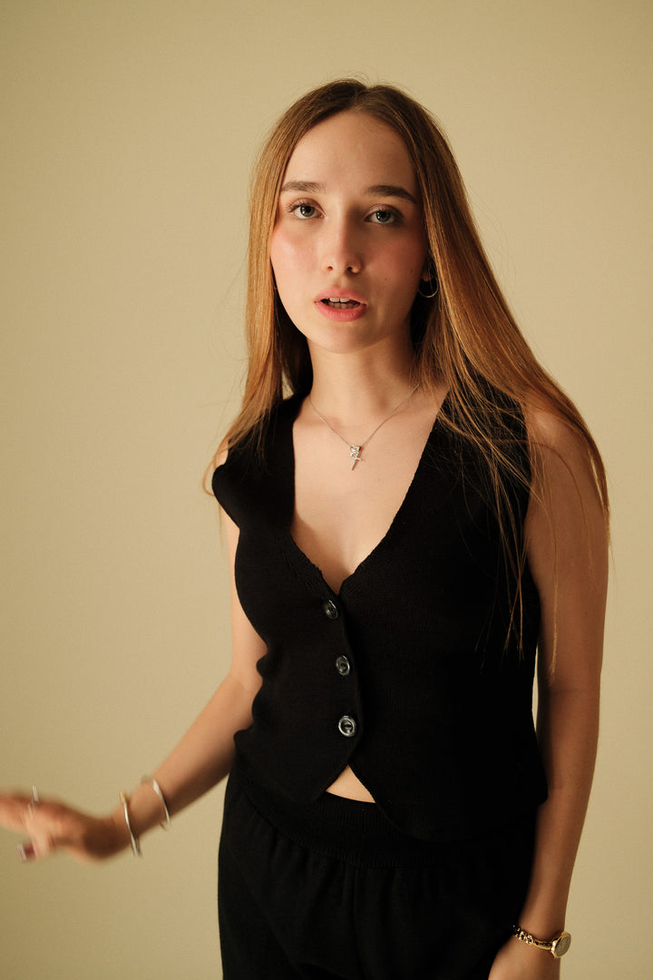 Chaleco Tejido - negro