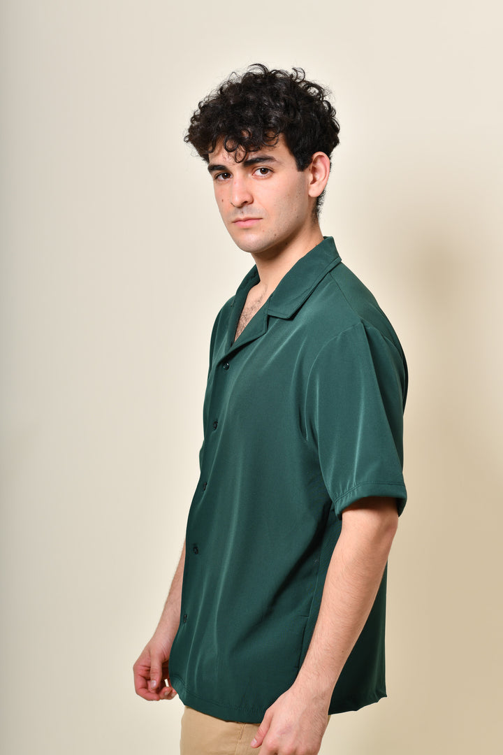 Camisa Guayabera - verde botella