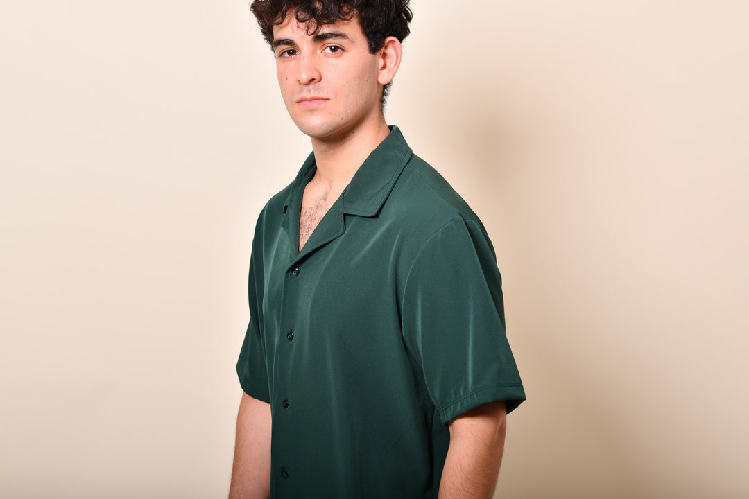 Camisa Guayabera - verde botella
