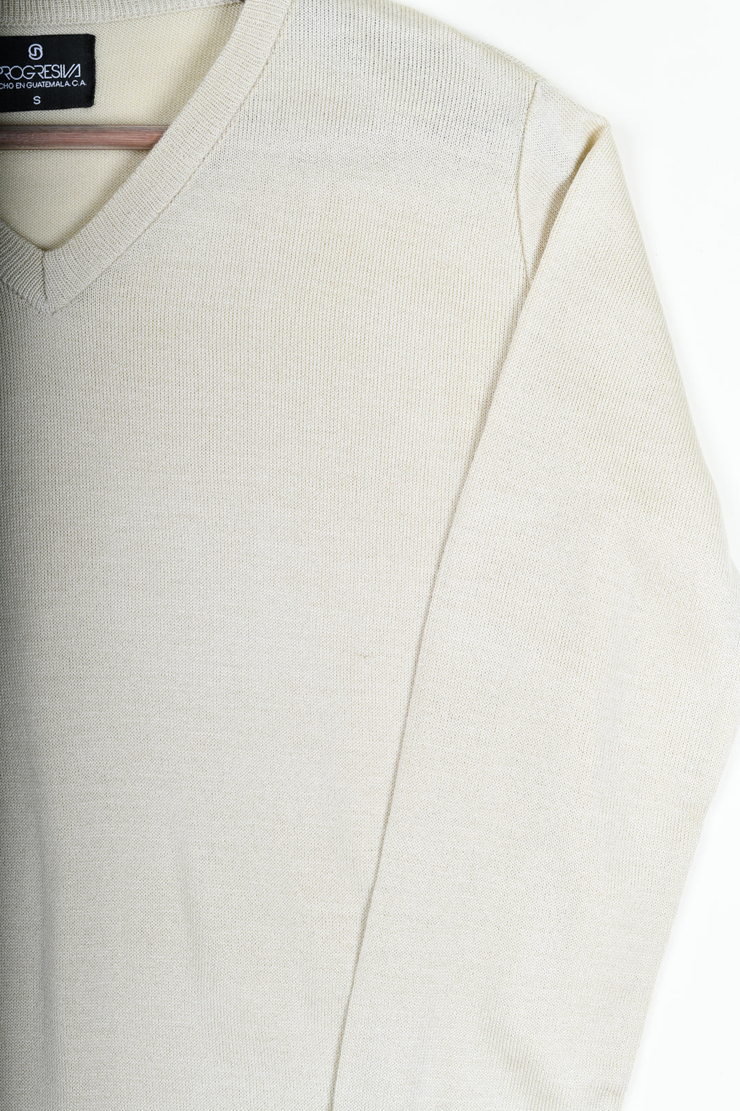 Suéter tejido - cuello V - Beige