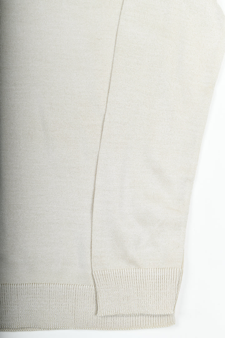 Suéter tejido - cuello V - Beige