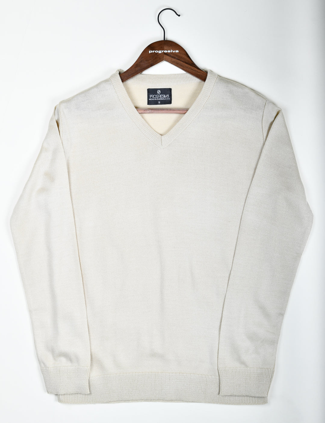 Suéter tejido - cuello V - Beige