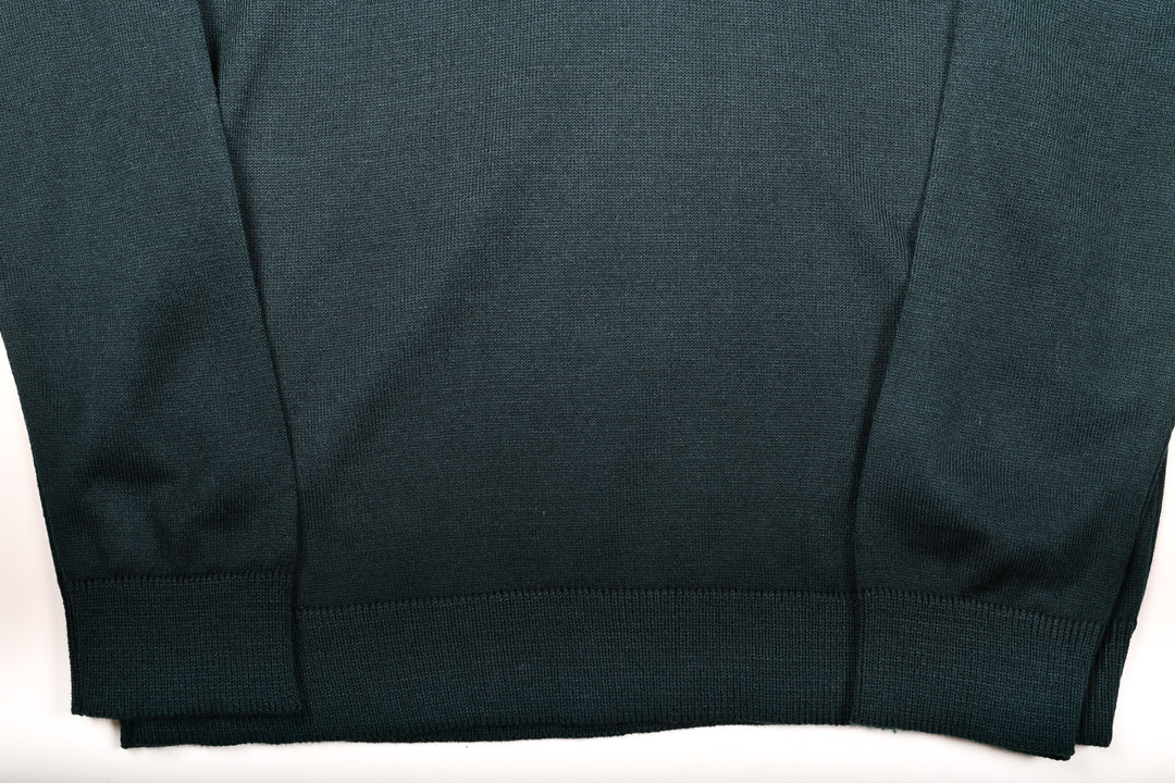 Suéter tejido - cuello V - Verde Botella