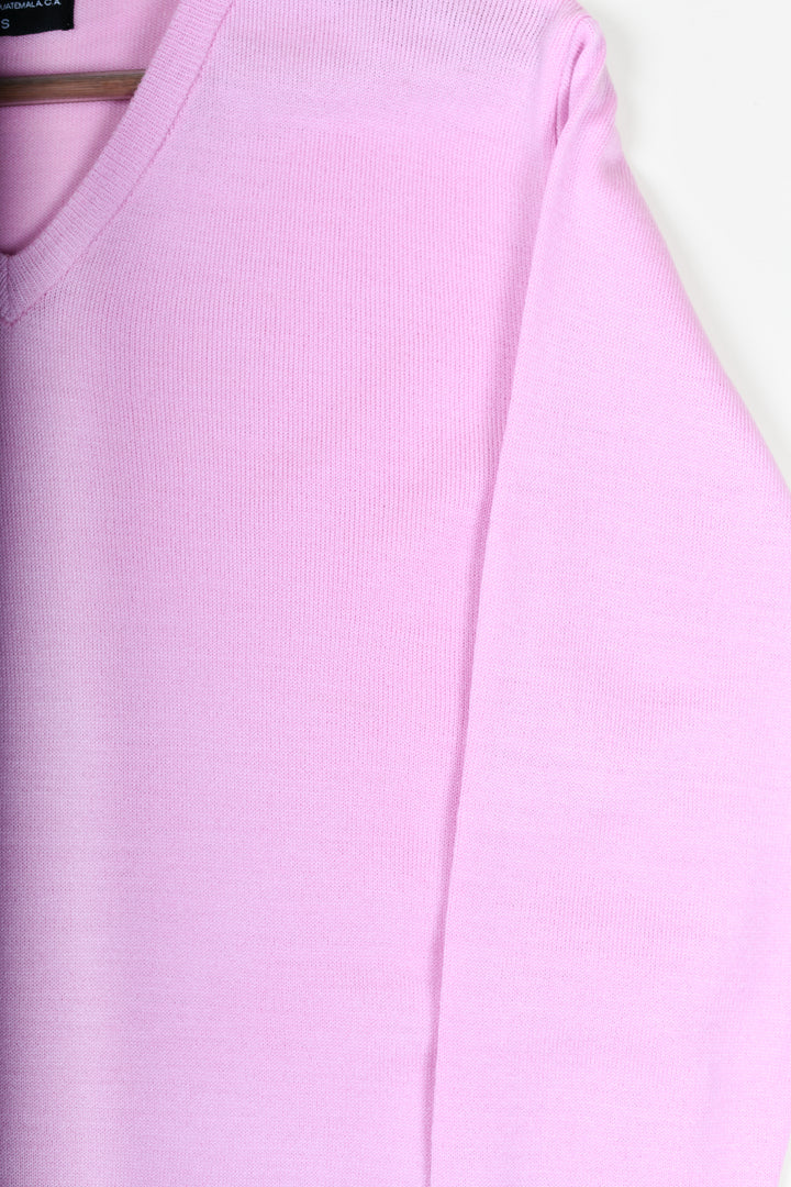 Suéter tejido - cuello V - Rosa