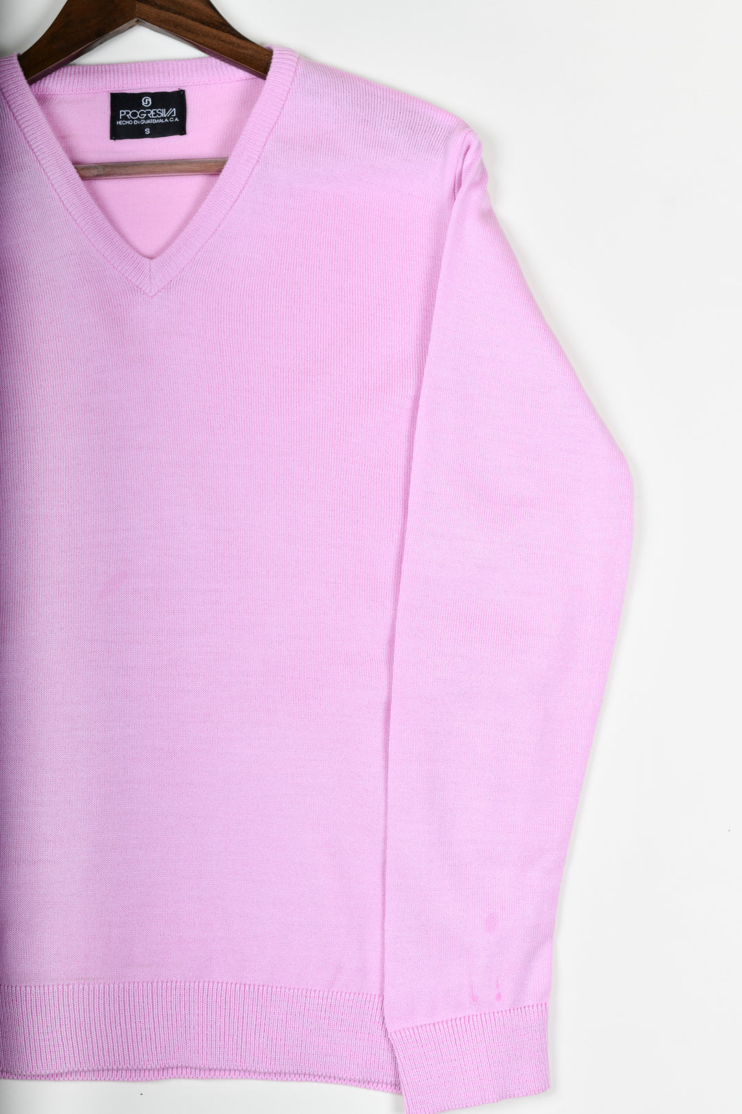 Suéter tejido - cuello V - Rosa