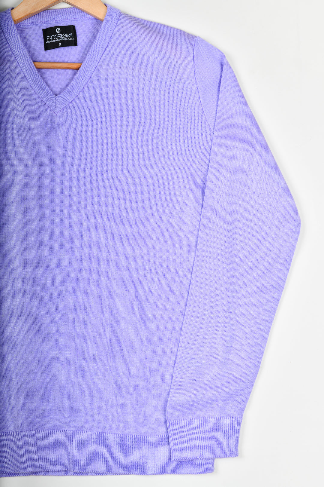 Suéter tejido - cuello V - Lila