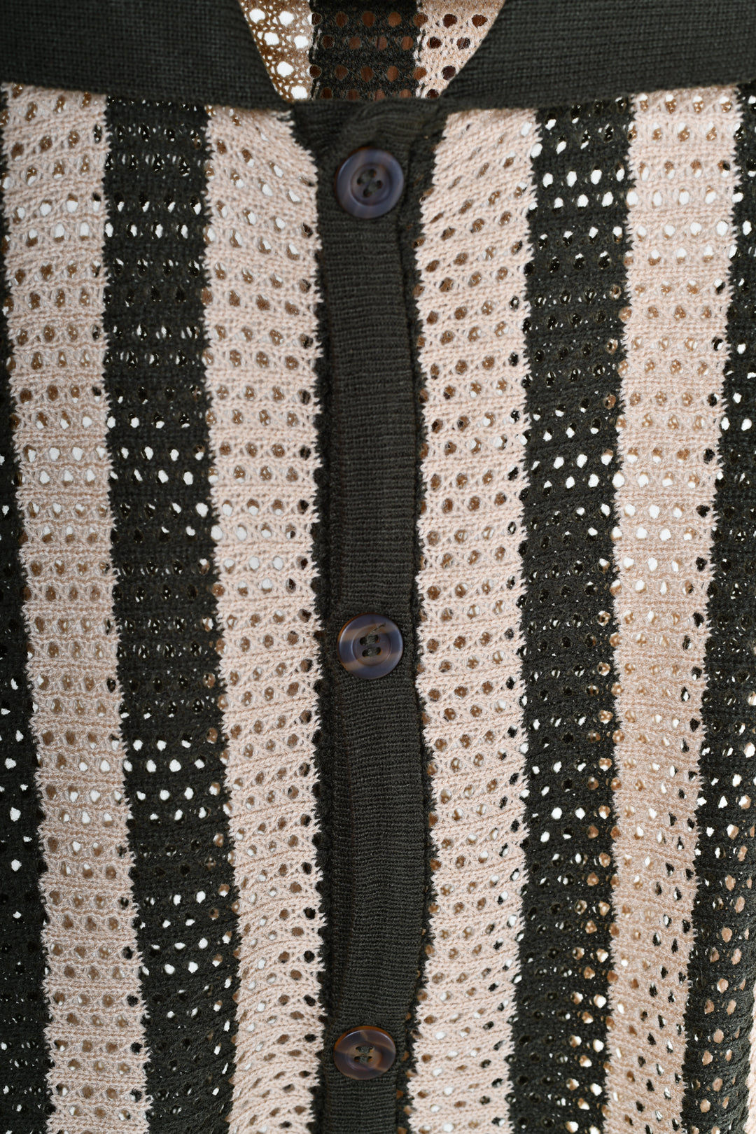 Playera Tipo Polo - Tejida ( verde - beige )