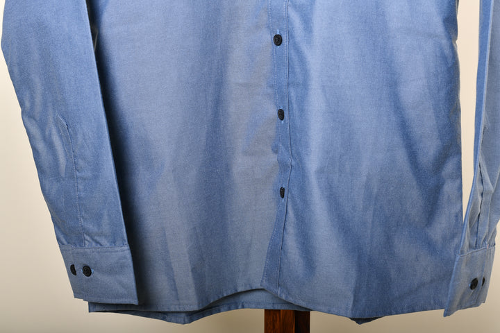 Camisa oxford manga larga cuello normal - azul oxford