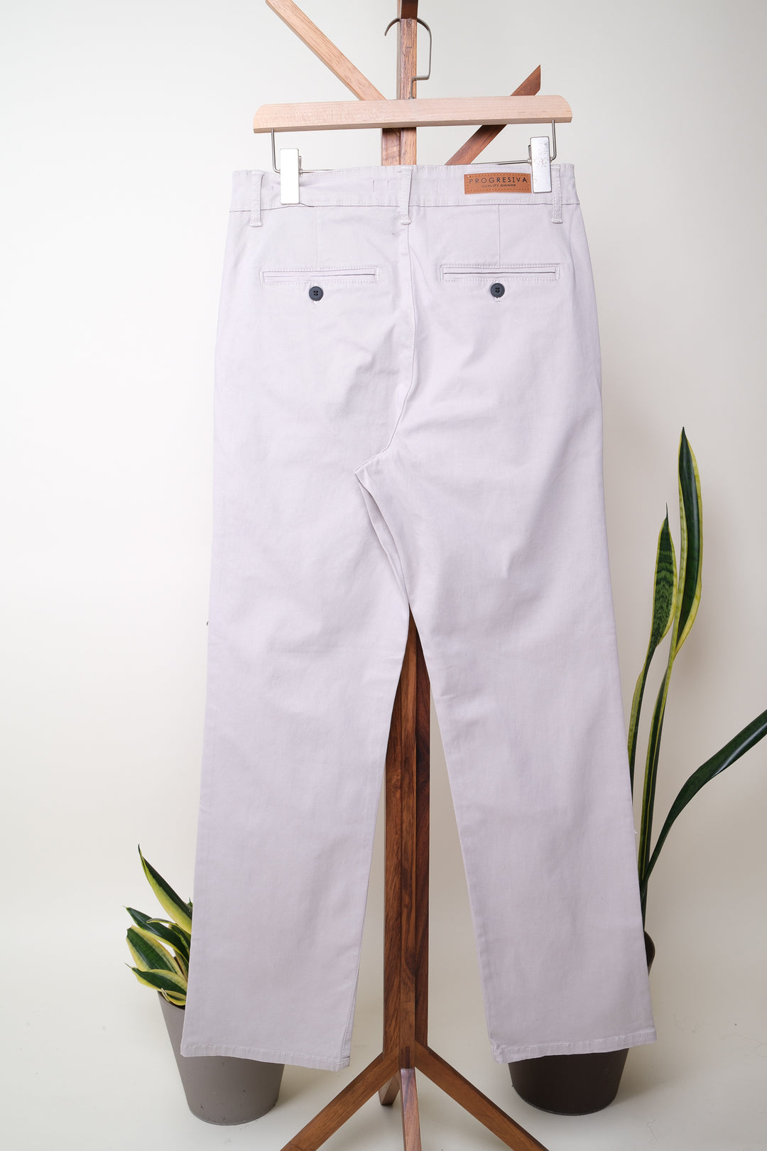 Pantalón de Gabardina - Recto - beige