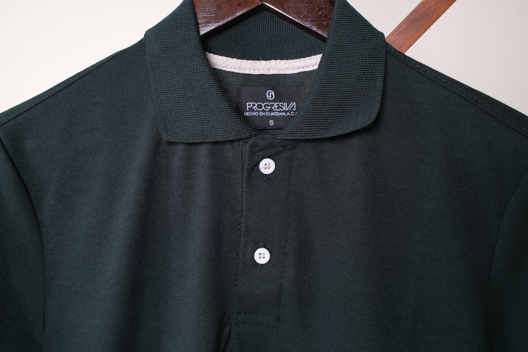 Playera Tipo Polo - verde olivo