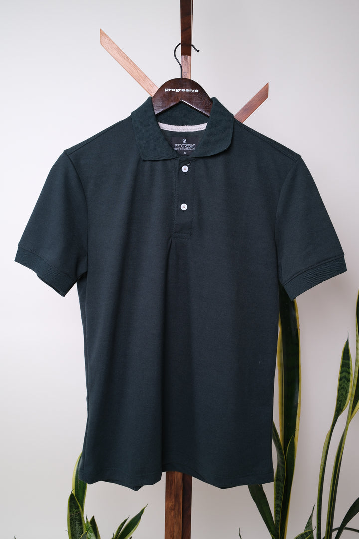 Playera Tipo Polo - verde olivo