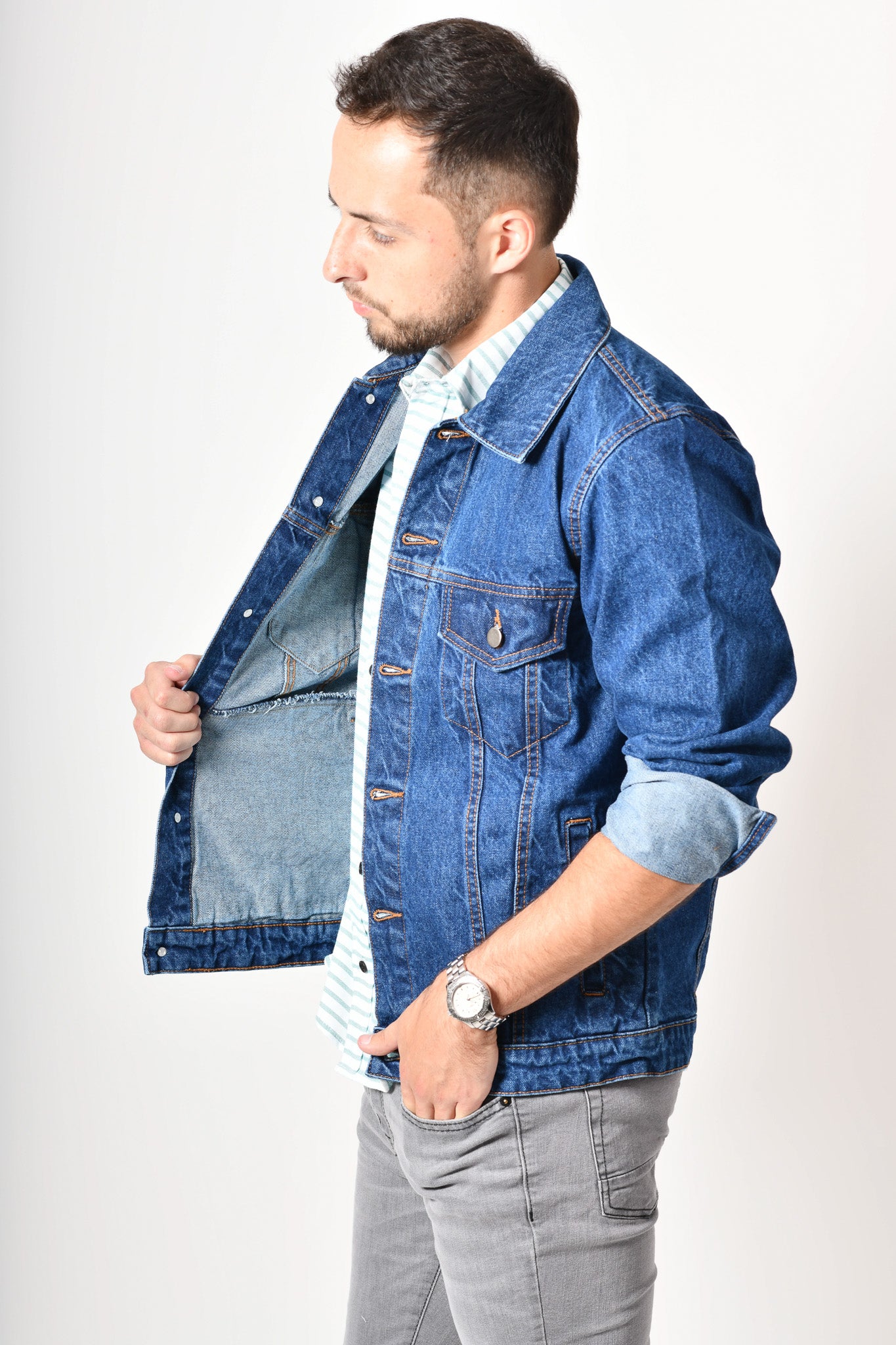 Chumpa de lona - azul medio