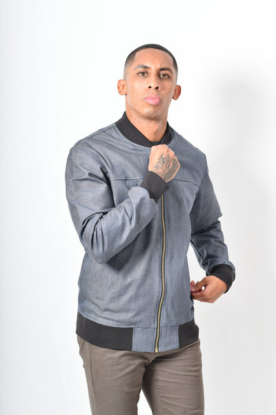 Bomber jacket  - lona light wash