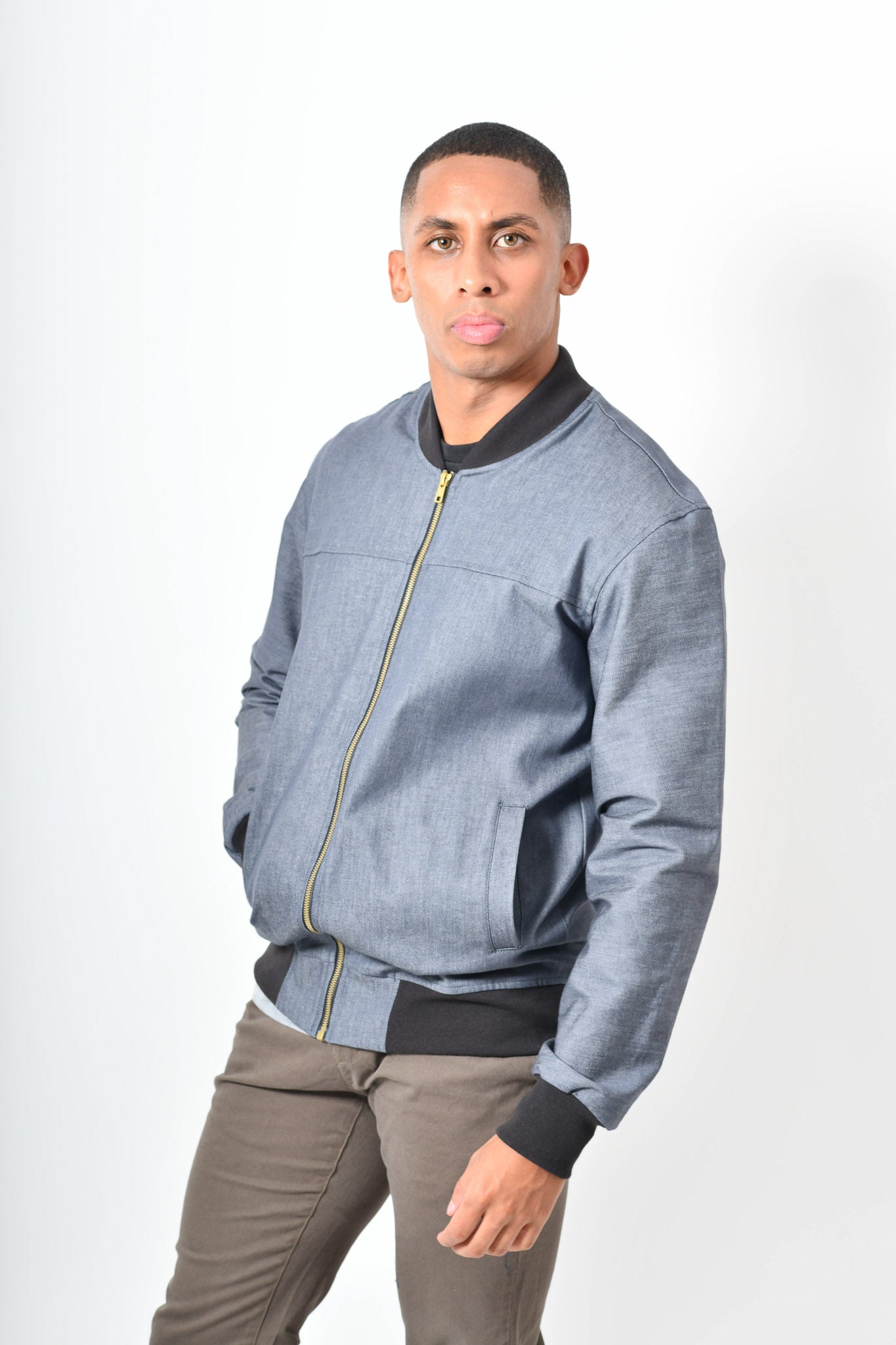 Bomber jacket  - lona light wash