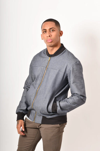 Bomber jacket  - lona light wash