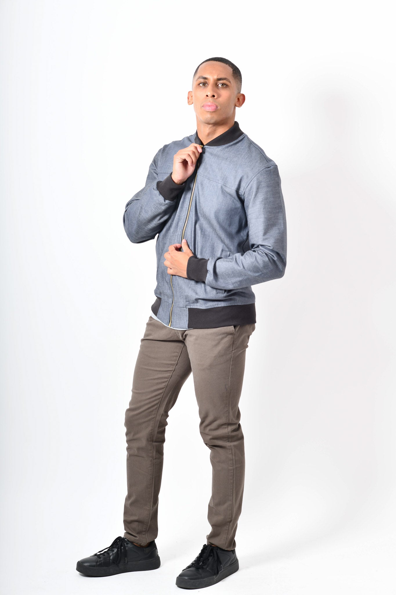 Bomber jacket  - lona light wash