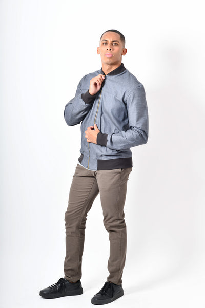 Bomber jacket  - lona light wash