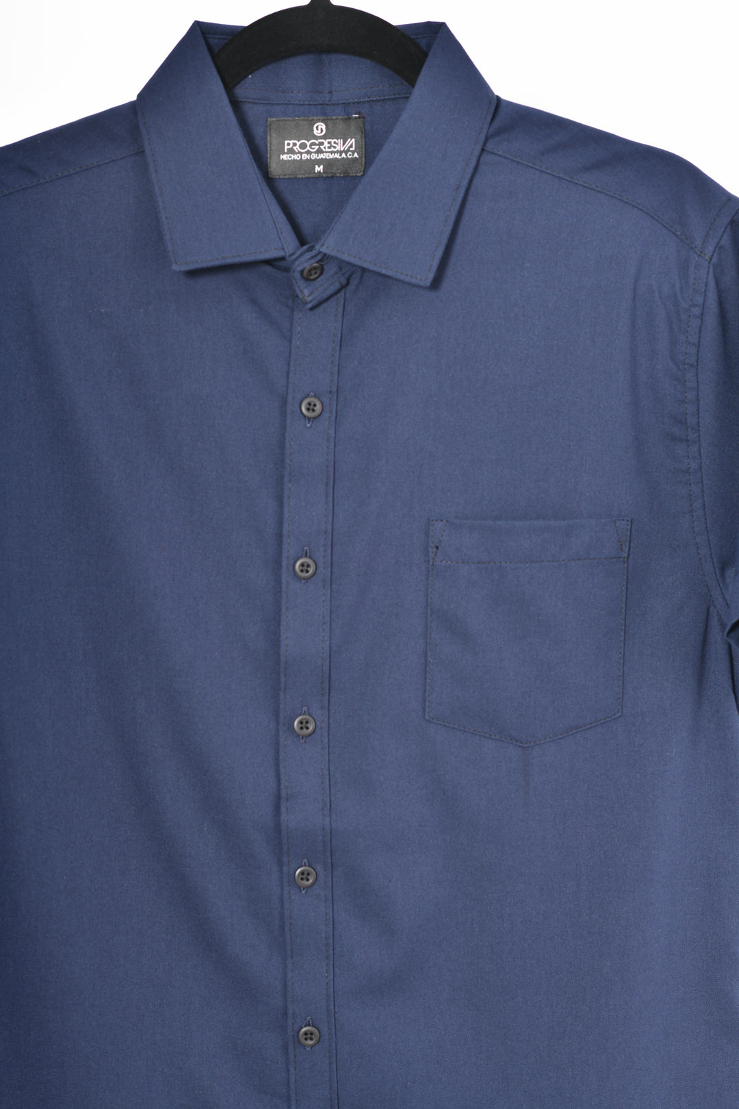 Camisa oxford manga corta cuello normal - azul marino
