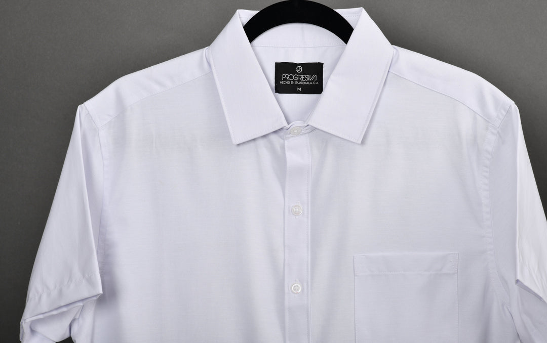 Camisa oxford manga corta cuello normal - blanco