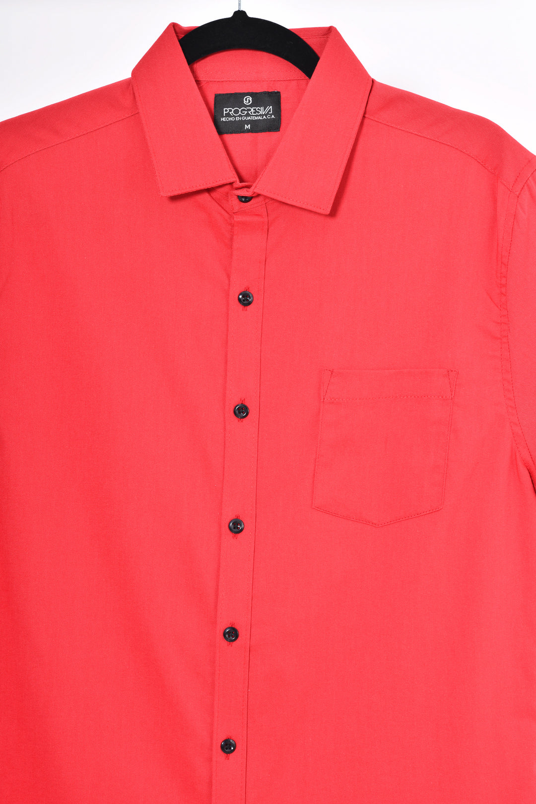 Camisa oxford manga corta cuello normal - rojo