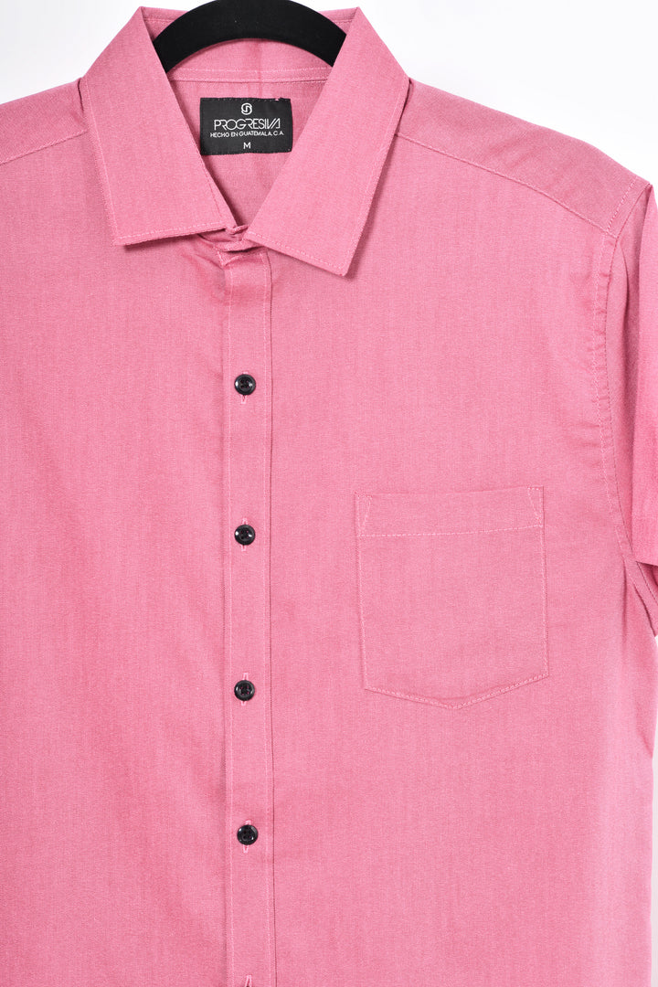 Camisa oxford manga corta cuello normal - palo rosa claro