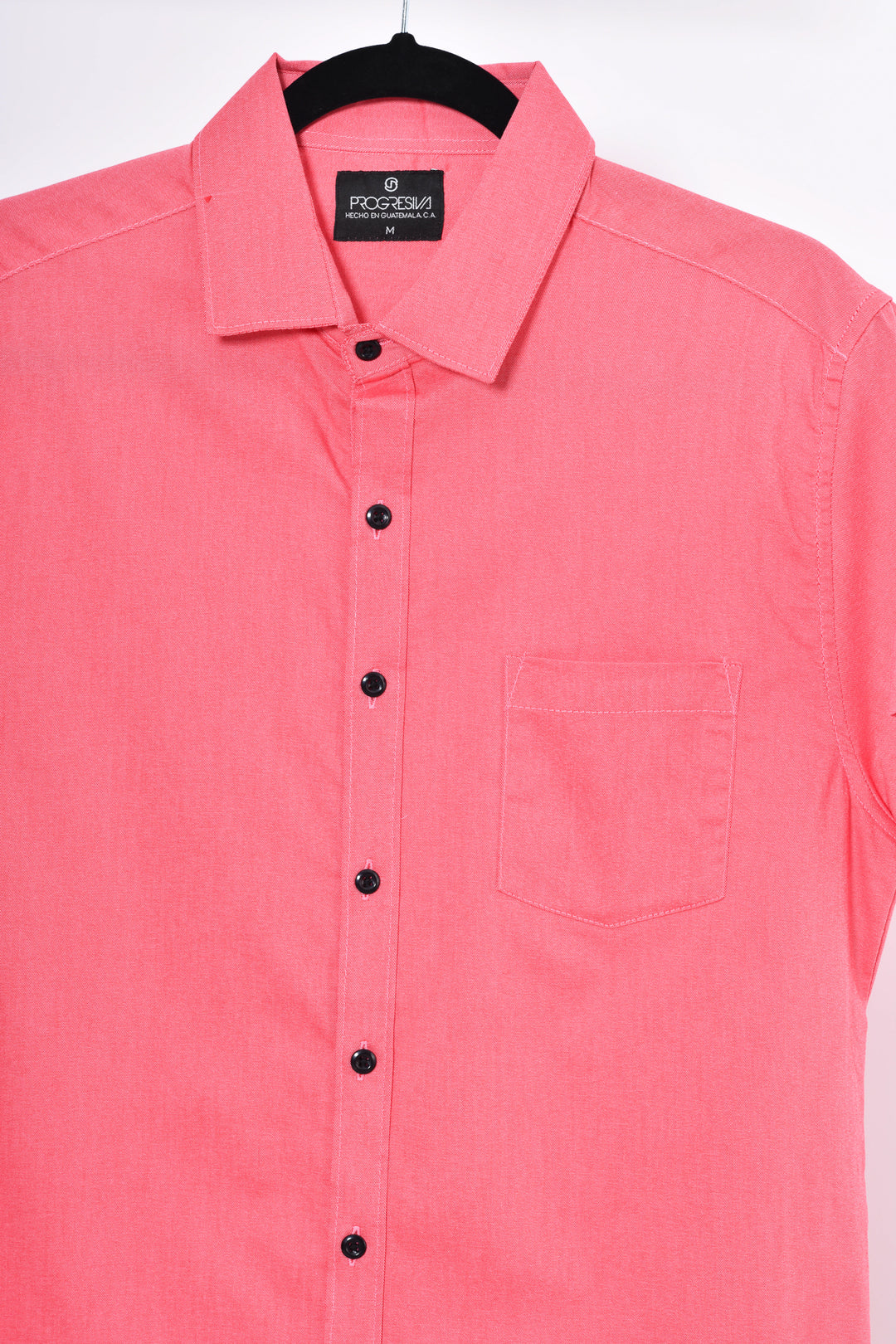 Camisa oxford manga corta cuello normal - palo rosa oscuro