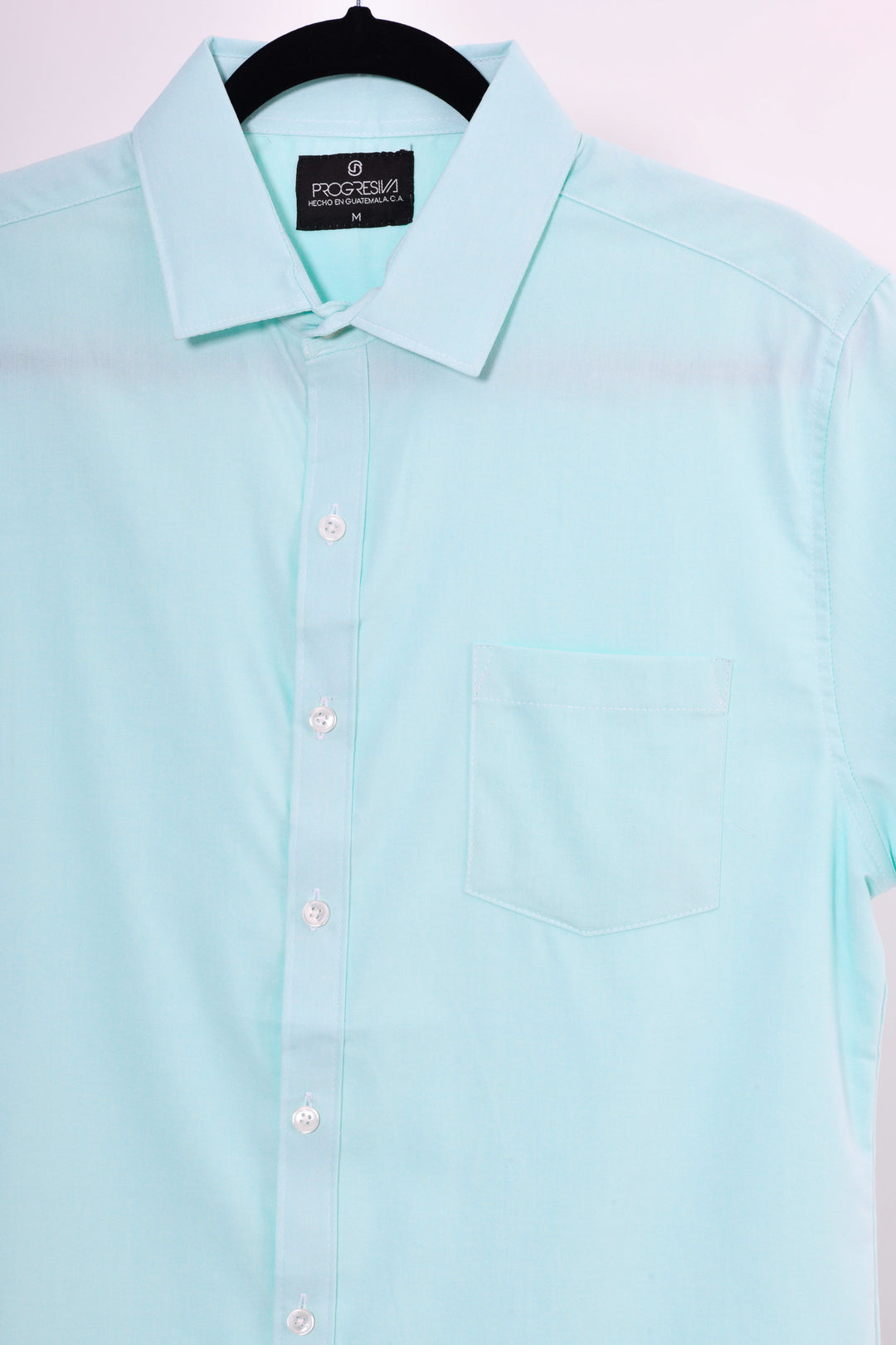 Camisa oxford manga corta cuello normal - verde menta