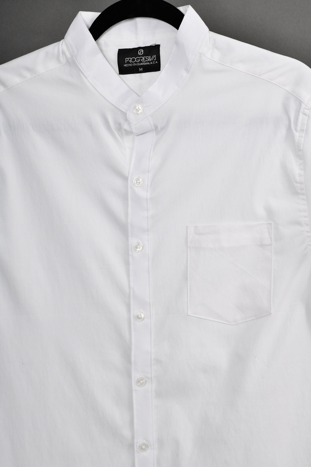 Camisa oxford manga corta cuello chino - blanco - STRETCH