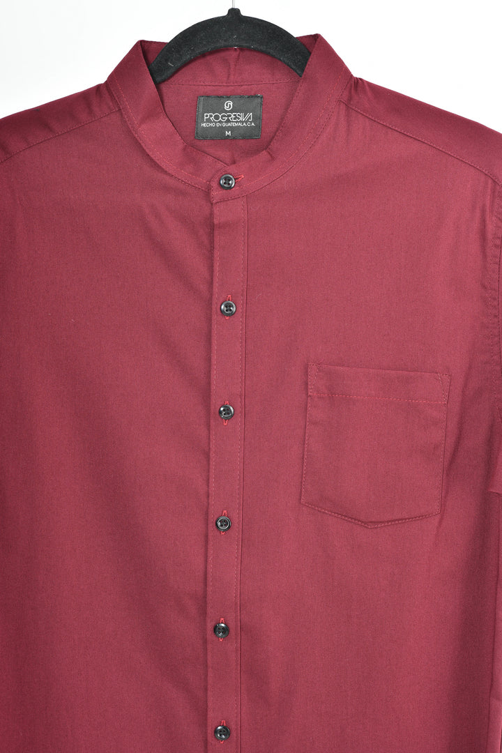 Camisa oxford manga corta cuello chino - corinto