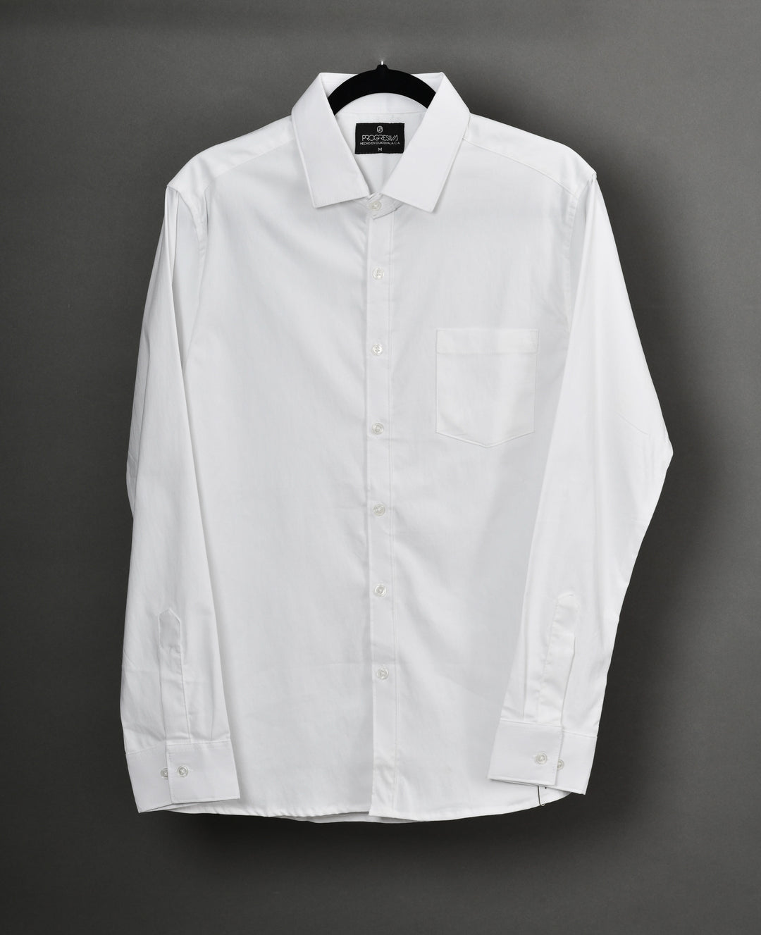 Camisa oxford manga larga cuello normal - blanca - STRETCH