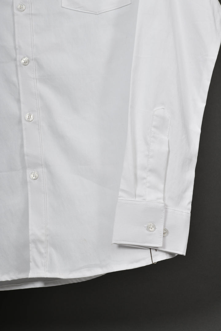 Camisa oxford manga larga cuello normal - blanca - STRETCH