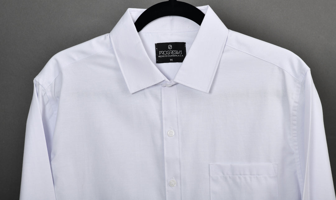 Camisa oxford manga larga cuello normal blanca