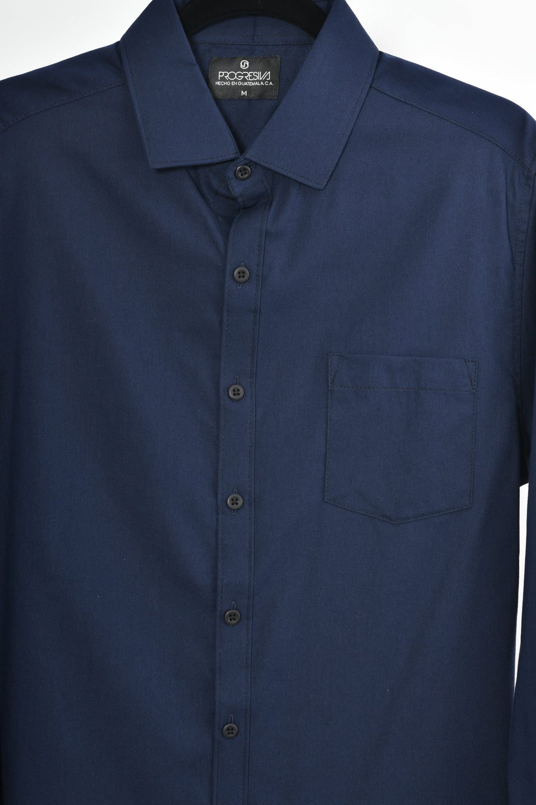Camisa oxford manga larga cuello normal - azul marino