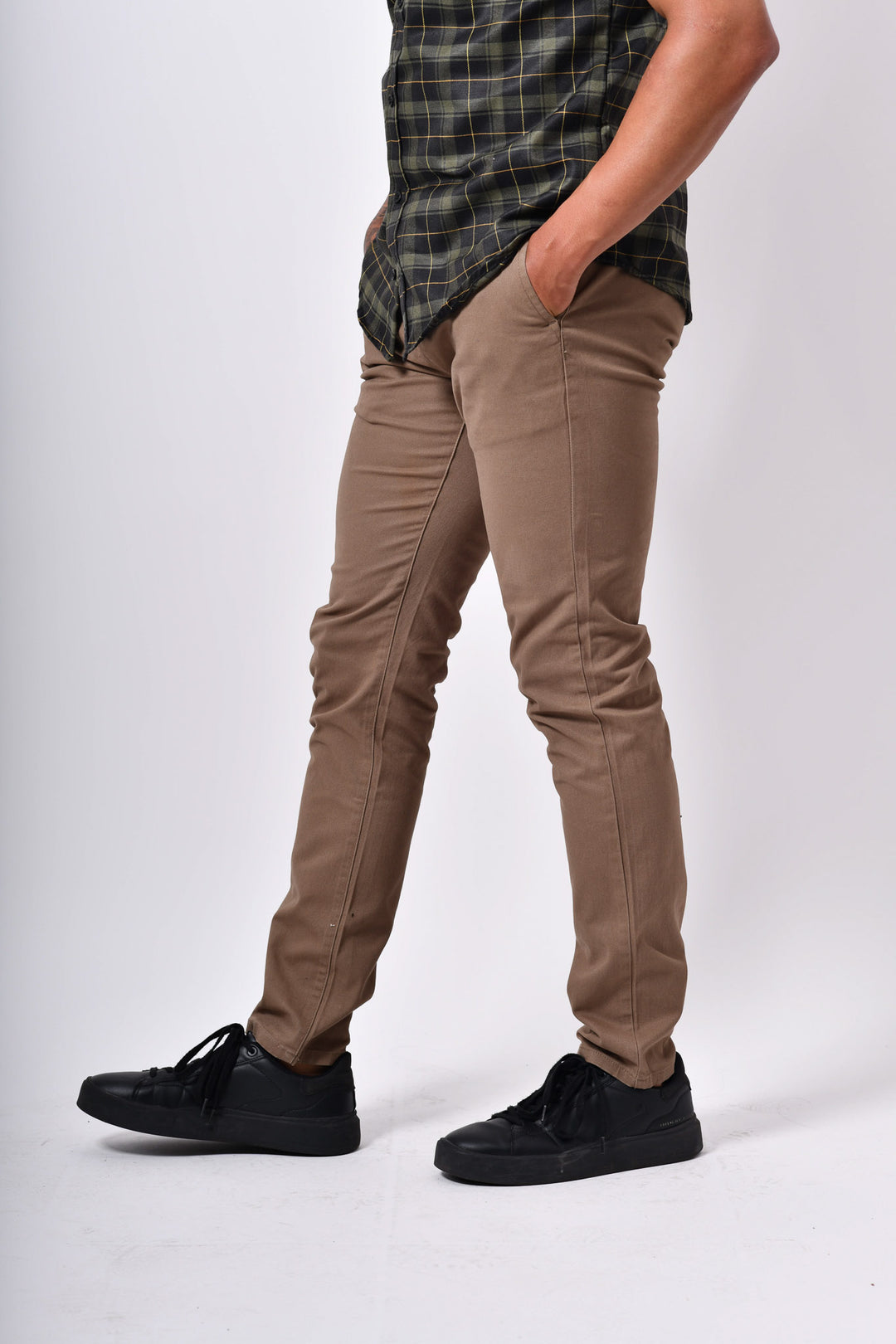 Pantalón  de gabardina skinny - kaki